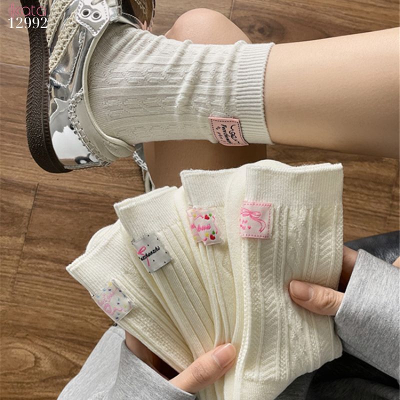 Tất cotton bông mềm mịn,vớ giữa bắp chân chất lượng cao 12992