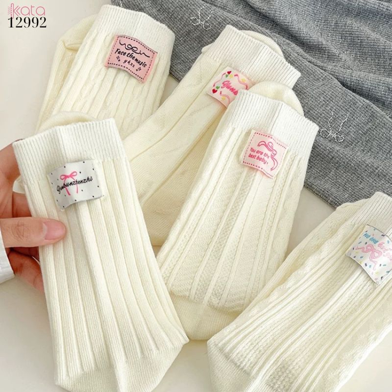 Tất cotton bông mềm mịn,vớ giữa bắp chân chất lượng cao 12992