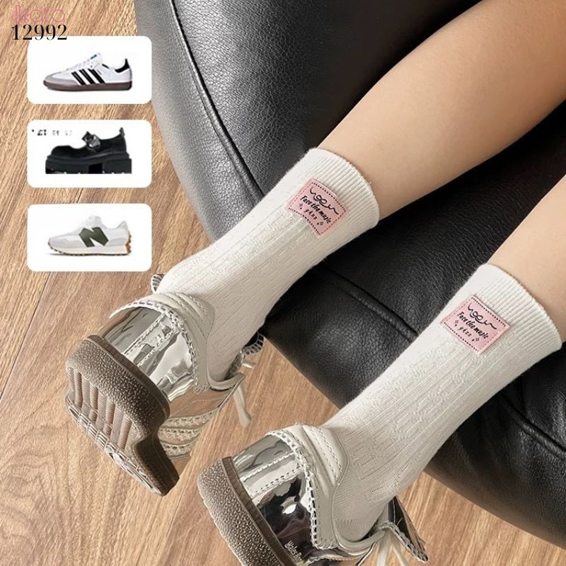 Tất cotton bông mềm mịn,vớ giữa bắp chân chất lượng cao 12992