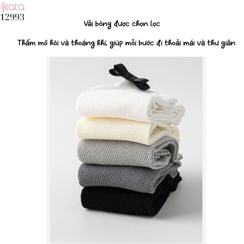 Tất ruy băng siêu mỏng vải bông mềm mịn,vớ bắp chân thấm hút mồ hôi thoáng khí 12993