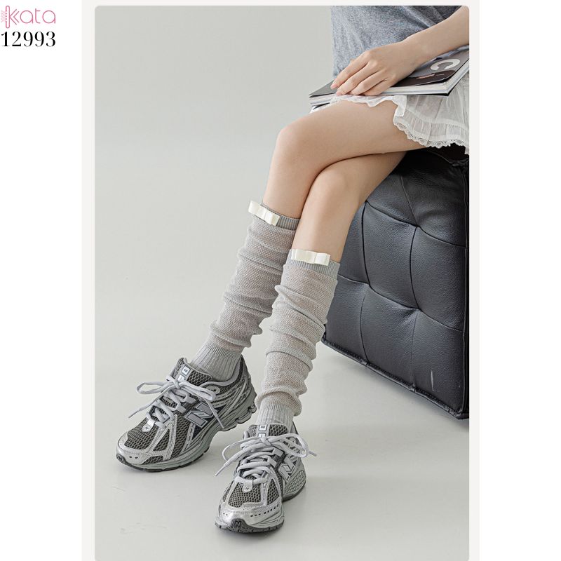 Tất ruy băng siêu mỏng vải bông mềm mịn,vớ bắp chân thấm hút mồ hôi thoáng khí 12993