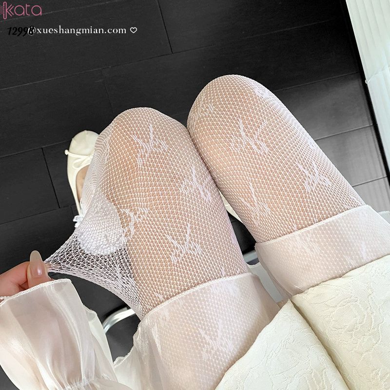 Quần tất cotton nơ lolita,tất mùa hè mỏng ren phong cách ballet 12998