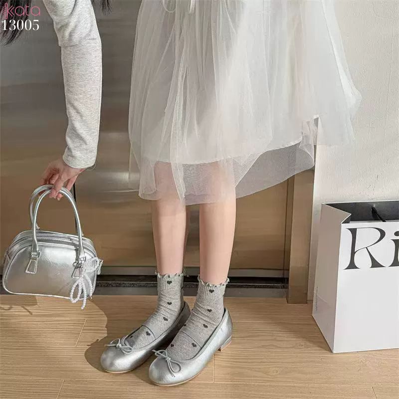 Tất lưới thoáng khí mùa hè,vớ mỏng ren viền nấm dễ thương 13005