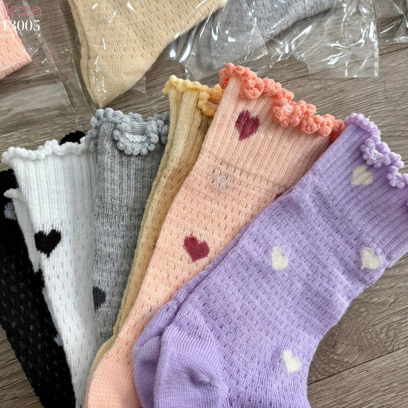 Tất lưới thoáng khí mùa hè,vớ mỏng ren viền nấm dễ thương 13005