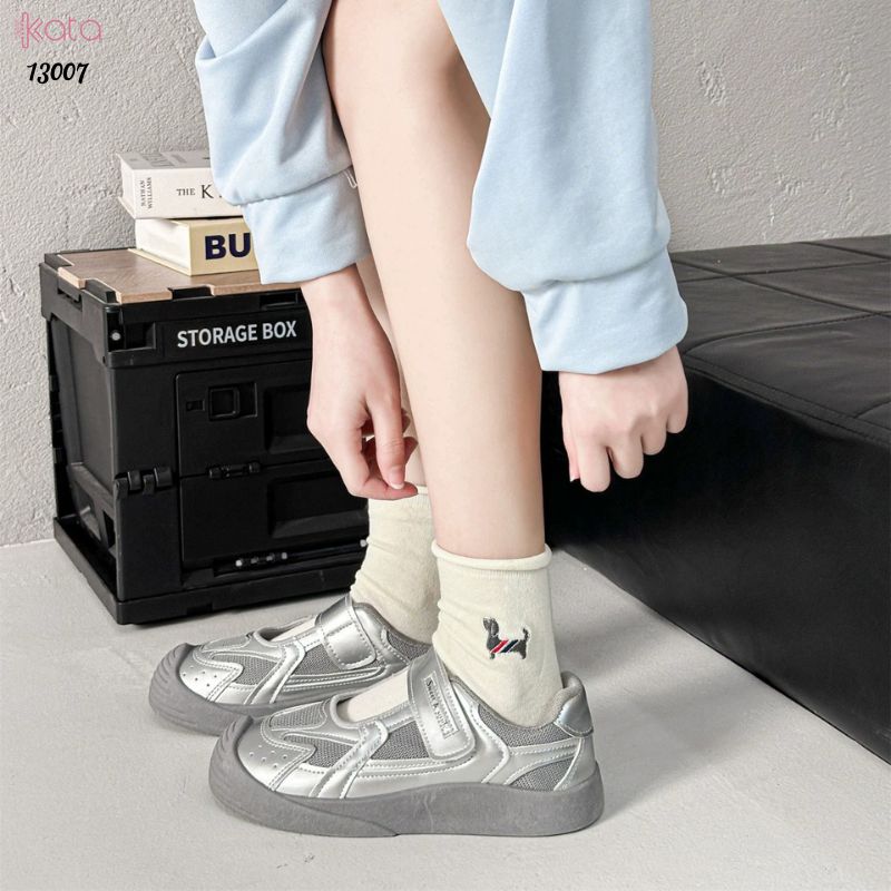 Tất cuộn mép thêu hình,vớ bông mềm mịn thấm hút mồ hôi 13007