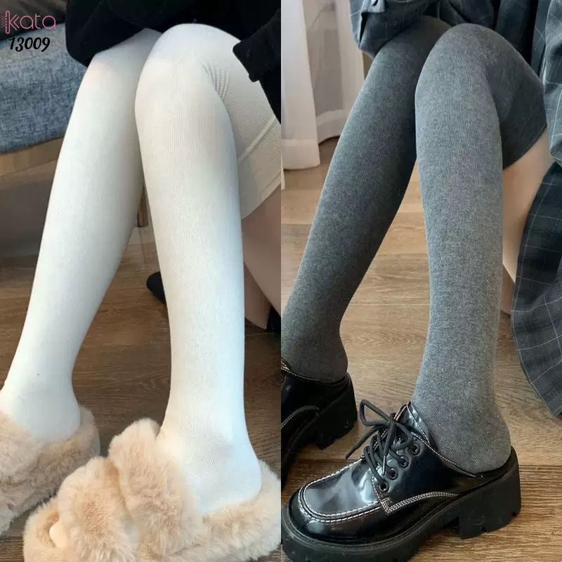 Tất cao đến gối dày dặn mùa xuân thu, vớ JK giảm mỡ chân, tất yoga cổ cao bảo vệ đầu gối 13009