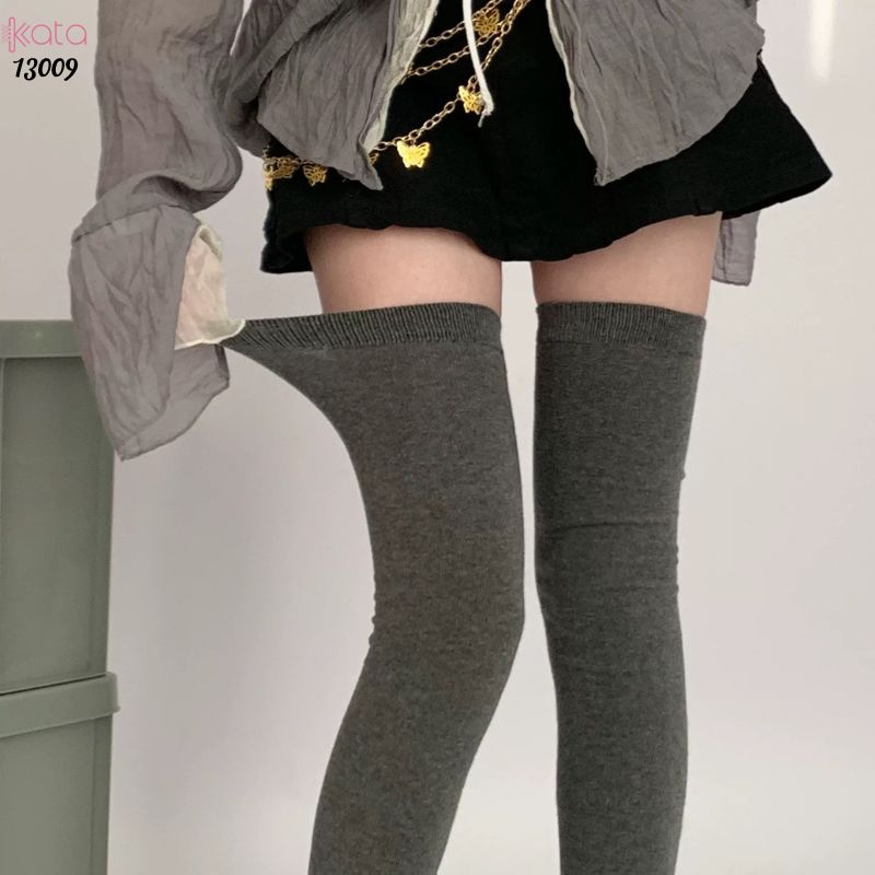 Tất cao đến gối dày dặn mùa xuân thu, vớ JK giảm mỡ chân, tất yoga cổ cao bảo vệ đầu gối 13009
