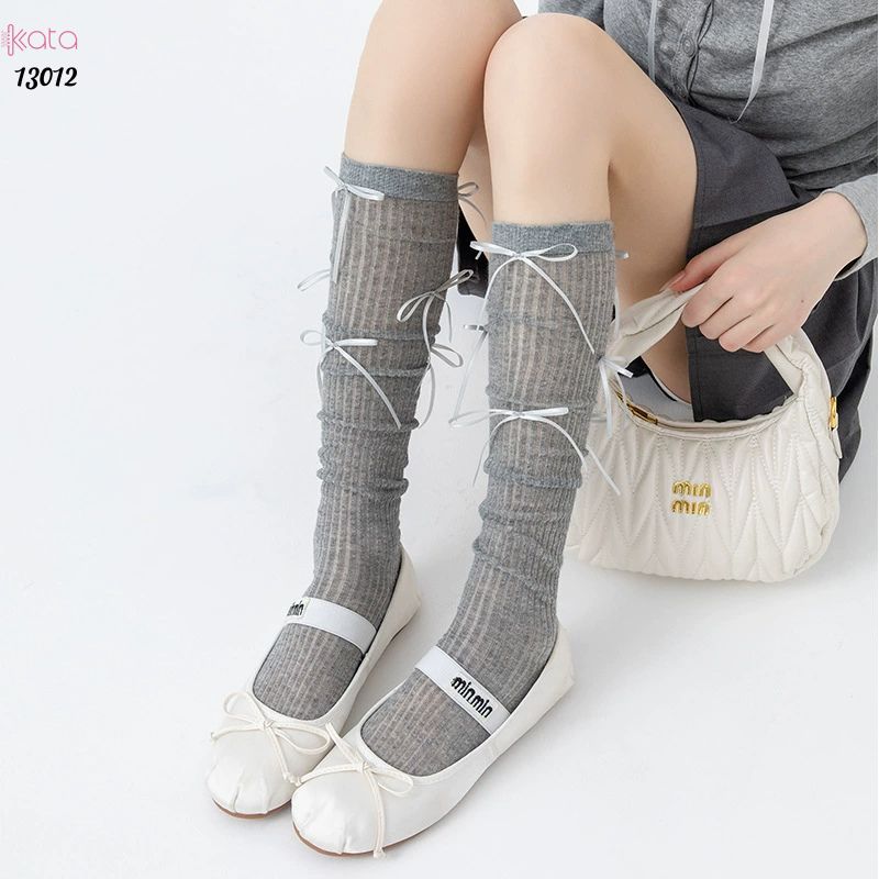 Tất nơ mỏng mùa hè,vớ phong cách bale vải cotton chất lượng 13012