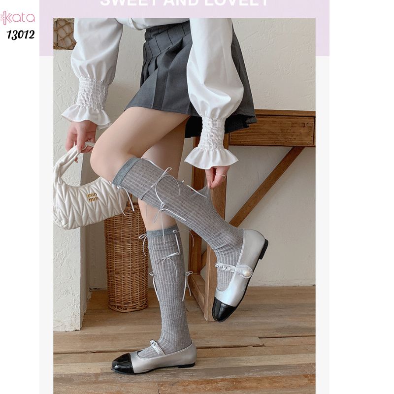 Tất nơ mỏng mùa hè,vớ phong cách bale vải cotton chất lượng 13012