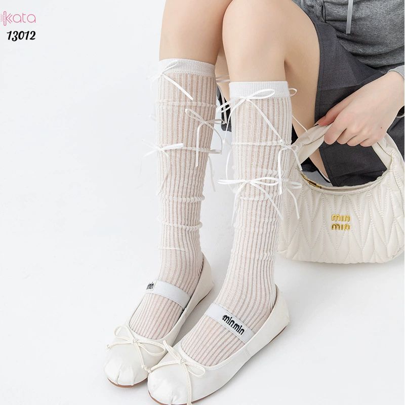 Tất nơ mỏng mùa hè,vớ phong cách bale vải cotton chất lượng 13012