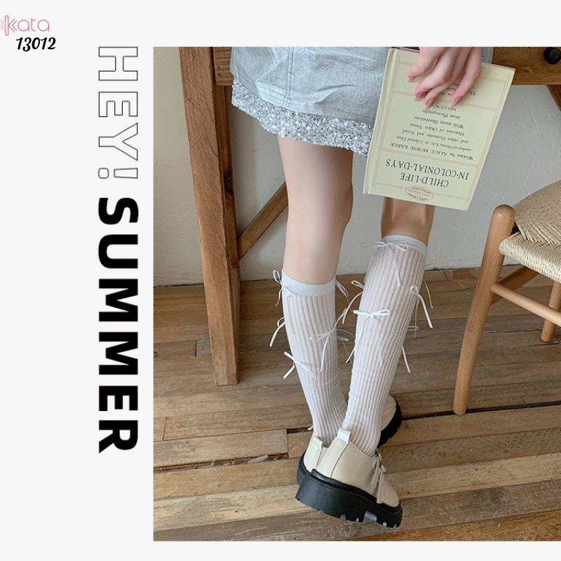 Tất nơ mỏng mùa hè,vớ phong cách bale vải cotton chất lượng 13012