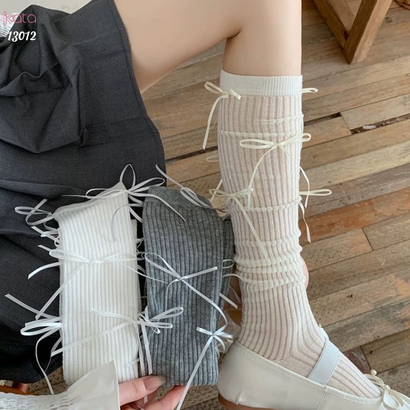 Tất nơ mỏng mùa hè,vớ phong cách bale vải cotton chất lượng 13012