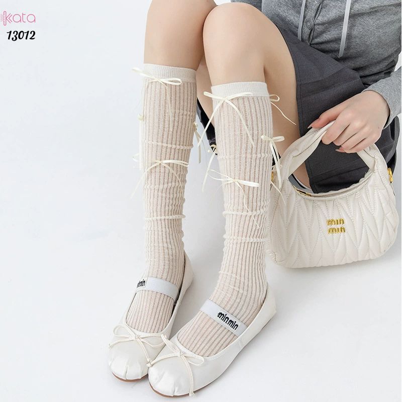 Tất nơ mỏng mùa hè,vớ phong cách bale vải cotton chất lượng 13012