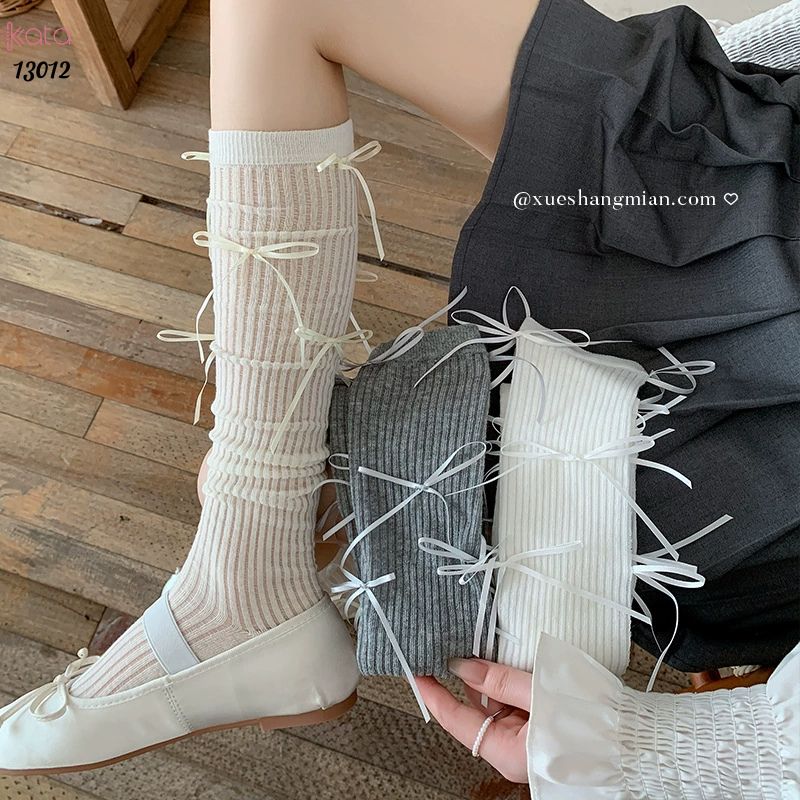 Tất nơ mỏng mùa hè,vớ phong cách bale vải cotton chất lượng 13012