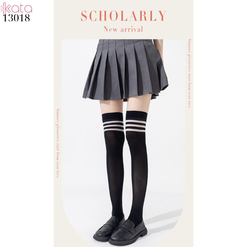 Tất bắp chân nhung co giãn vải chất lượng tốt thấm hút mồ hôi,tất nhung JK phong cách học sinh, sinh viên 13017