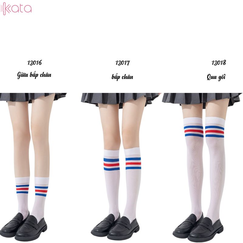 Tất bắp chân nhung co giãn vải chất lượng tốt thấm hút mồ hôi,tất nhung JK phong cách học sinh, sinh viên 13017