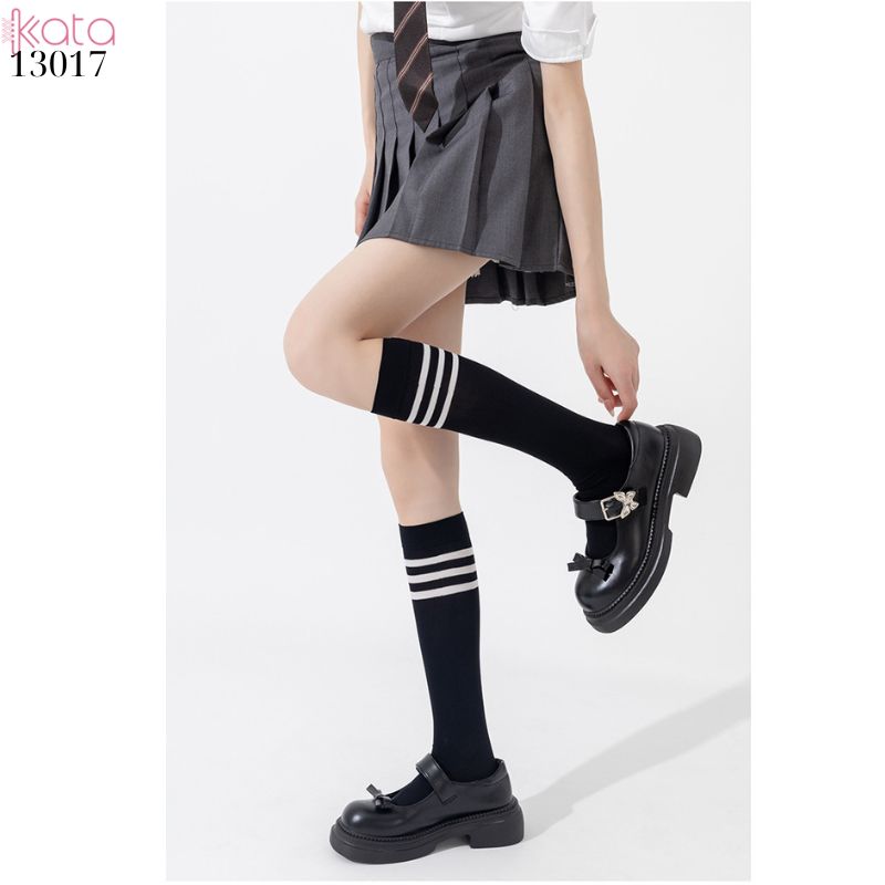 Tất bắp chân nhung co giãn vải chất lượng tốt thấm hút mồ hôi,tất nhung JK phong cách học sinh, sinh viên 13017