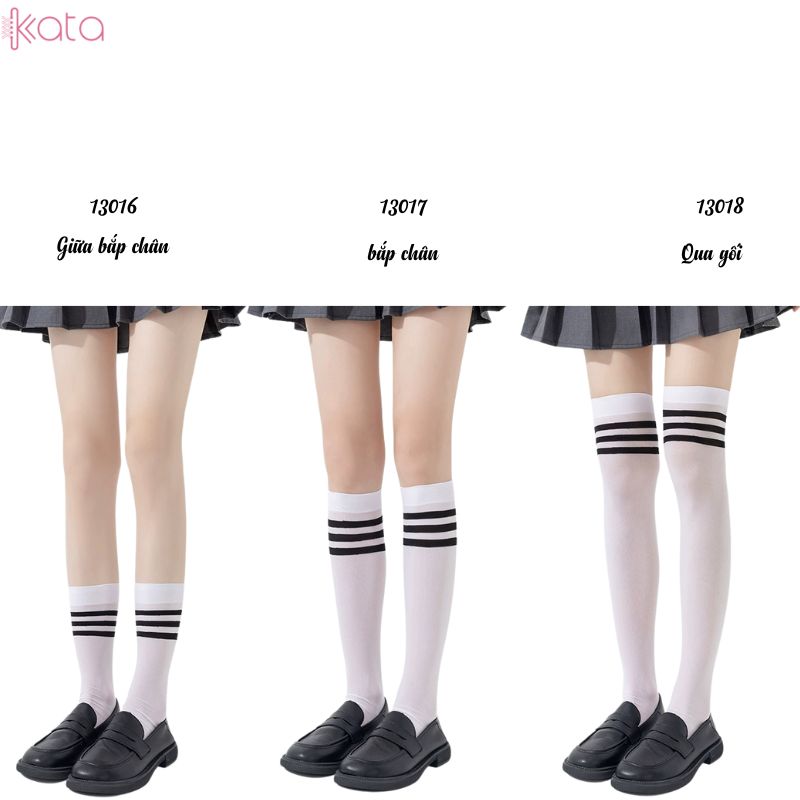 Tất bắp chân nhung co giãn vải chất lượng tốt thấm hút mồ hôi,tất nhung JK phong cách học sinh, sinh viên 13017