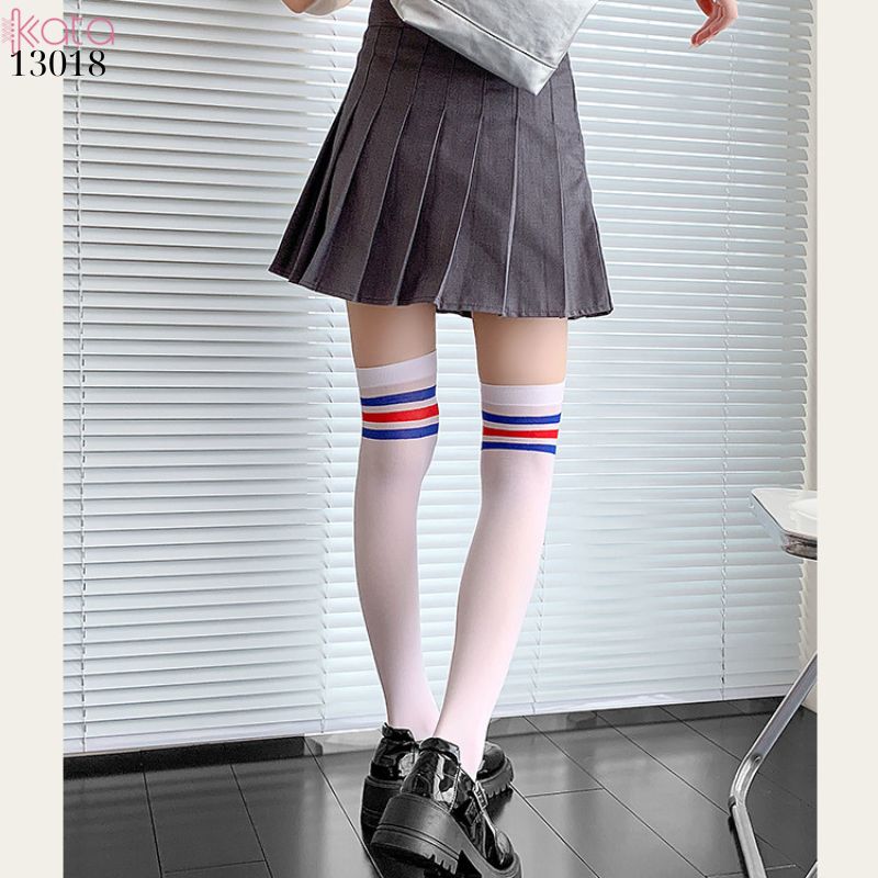 Tất bắp chân nhung co giãn vải chất lượng tốt thấm hút mồ hôi,tất nhung JK phong cách học sinh, sinh viên 13017