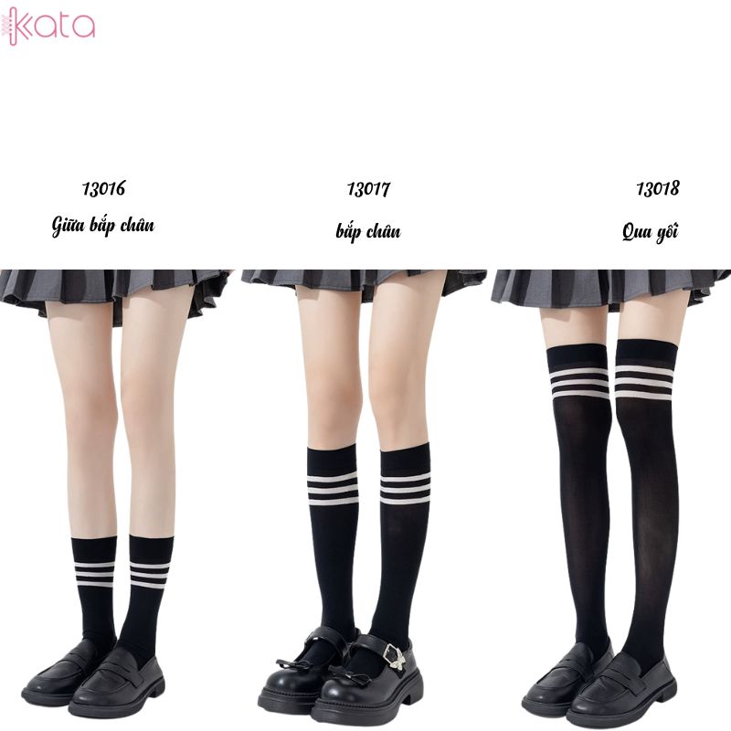 Tất bắp chân nhung co giãn vải chất lượng tốt thấm hút mồ hôi,tất nhung JK phong cách học sinh, sinh viên 13017