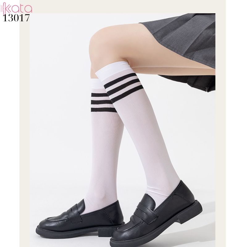 Tất bắp chân nhung co giãn vải chất lượng tốt thấm hút mồ hôi,tất nhung JK phong cách học sinh, sinh viên 13017