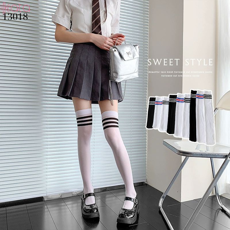 Tất bắp chân nhung co giãn vải chất lượng tốt thấm hút mồ hôi,tất nhung JK phong cách học sinh, sinh viên 13017