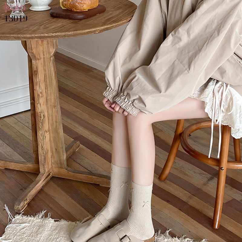 Tất bông vải chất lượng tốt thấm hút mồ hôi,vớ ống giữa lolita retro 13019