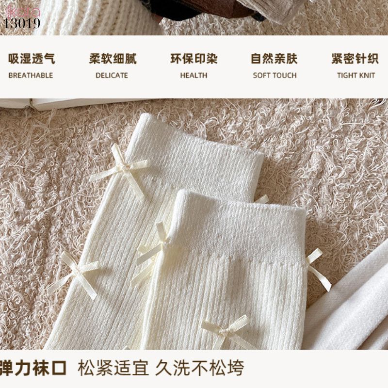 Tất bông vải chất lượng tốt thấm hút mồ hôi,vớ ống giữa lolita retro 13019