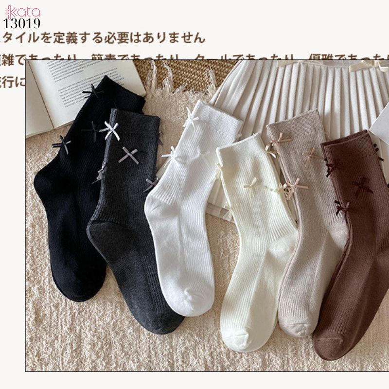 Tất bông vải chất lượng tốt thấm hút mồ hôi,vớ ống giữa lolita retro 13019