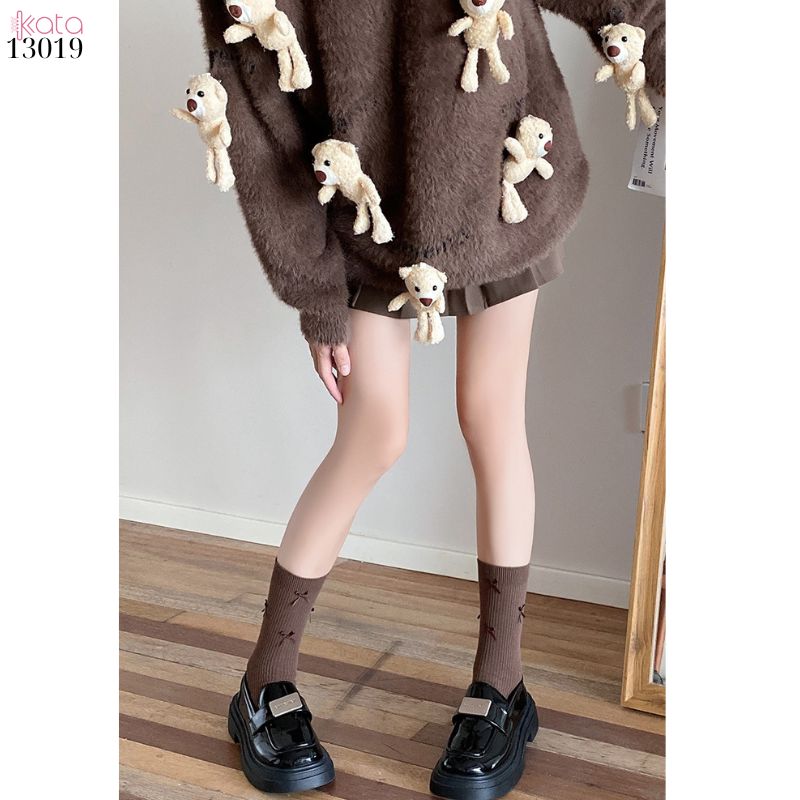 Tất bông vải chất lượng tốt thấm hút mồ hôi,vớ ống giữa lolita retro 13019