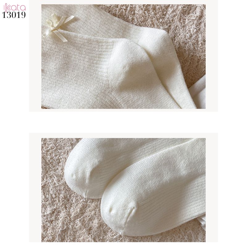 Tất bông vải chất lượng tốt thấm hút mồ hôi,vớ ống giữa lolita retro 13019