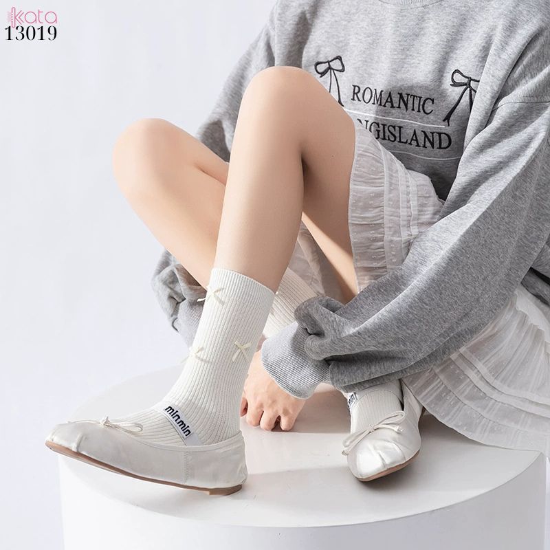 Tất bông vải chất lượng tốt thấm hút mồ hôi,vớ ống giữa lolita retro 13019