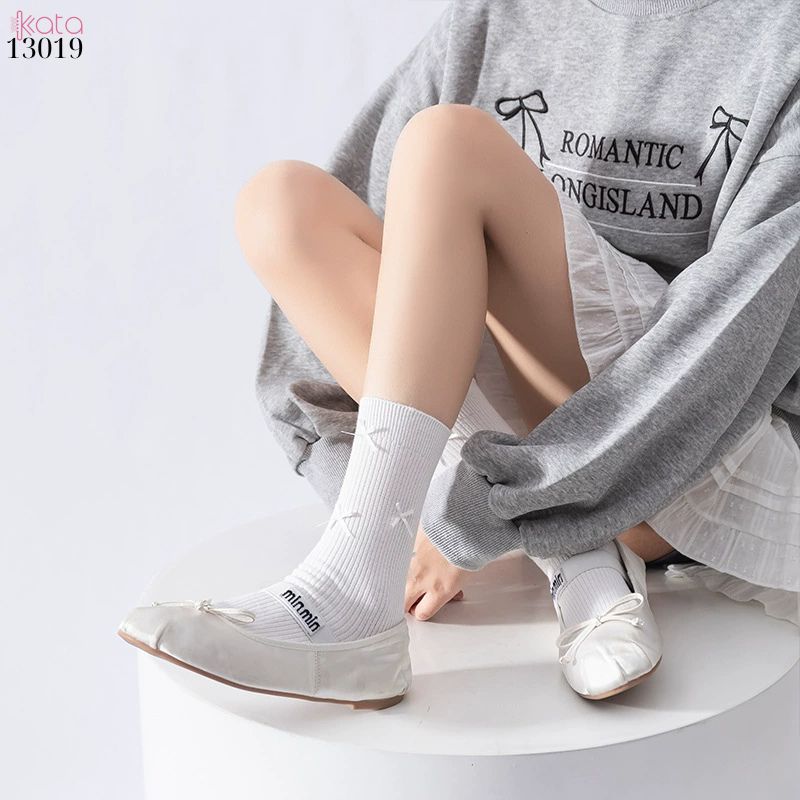 Tất bông vải chất lượng tốt thấm hút mồ hôi,vớ ống giữa lolita retro 13019