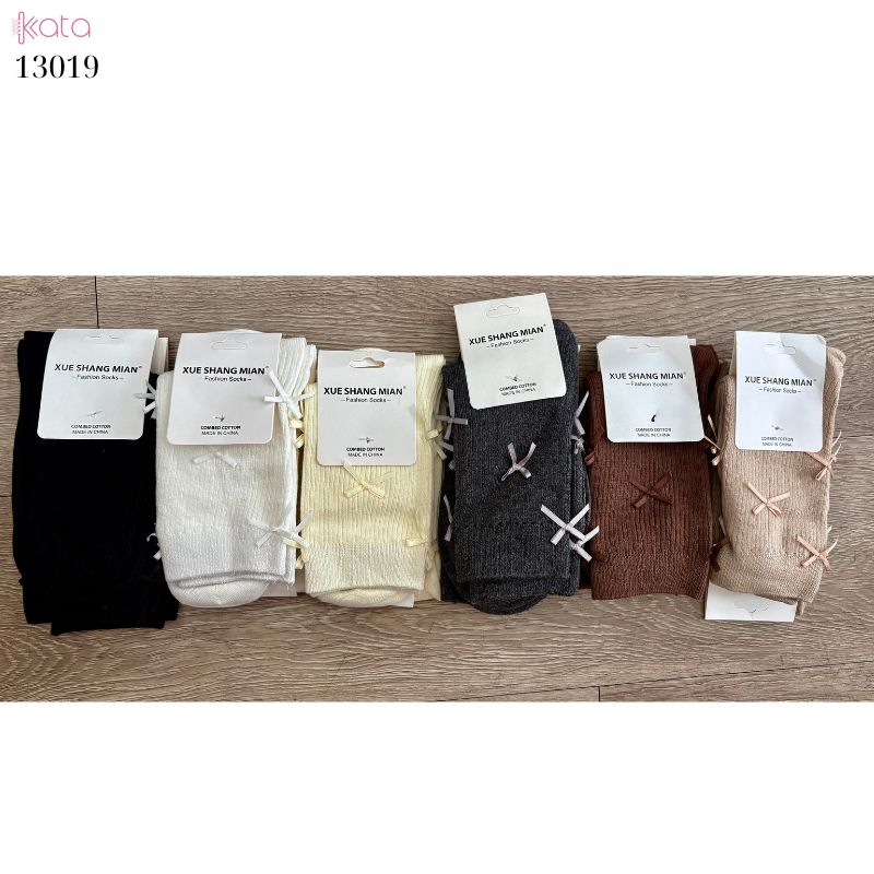 Tất bông vải chất lượng tốt thấm hút mồ hôi,vớ ống giữa lolita retro 13019