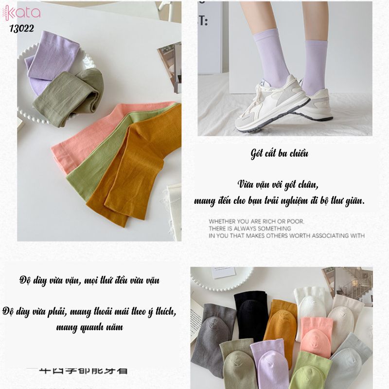 Tất bông mềm mịn thấm hút mồ hôi,vớ mùa hè vải chất lượng tốt chống vón cục 13022