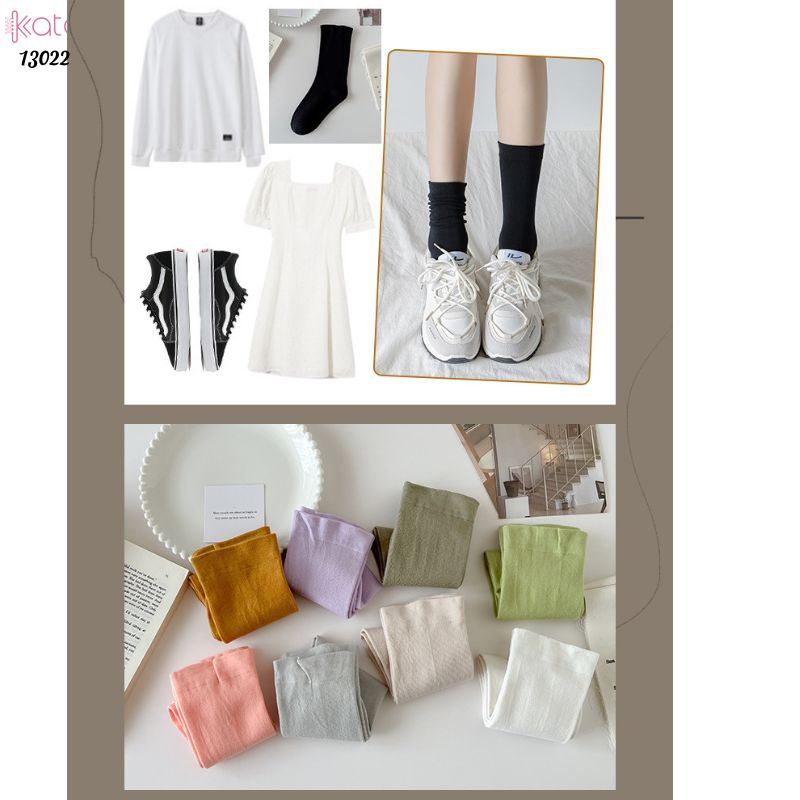 Tất bông mềm mịn thấm hút mồ hôi,vớ mùa hè vải chất lượng tốt chống vón cục 13022