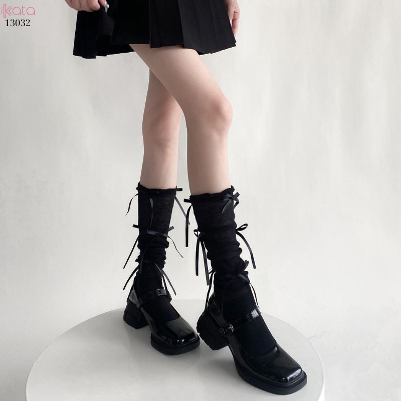 Tất nơ bắp chân mùa xuân thu phong cách preppy JK 13032