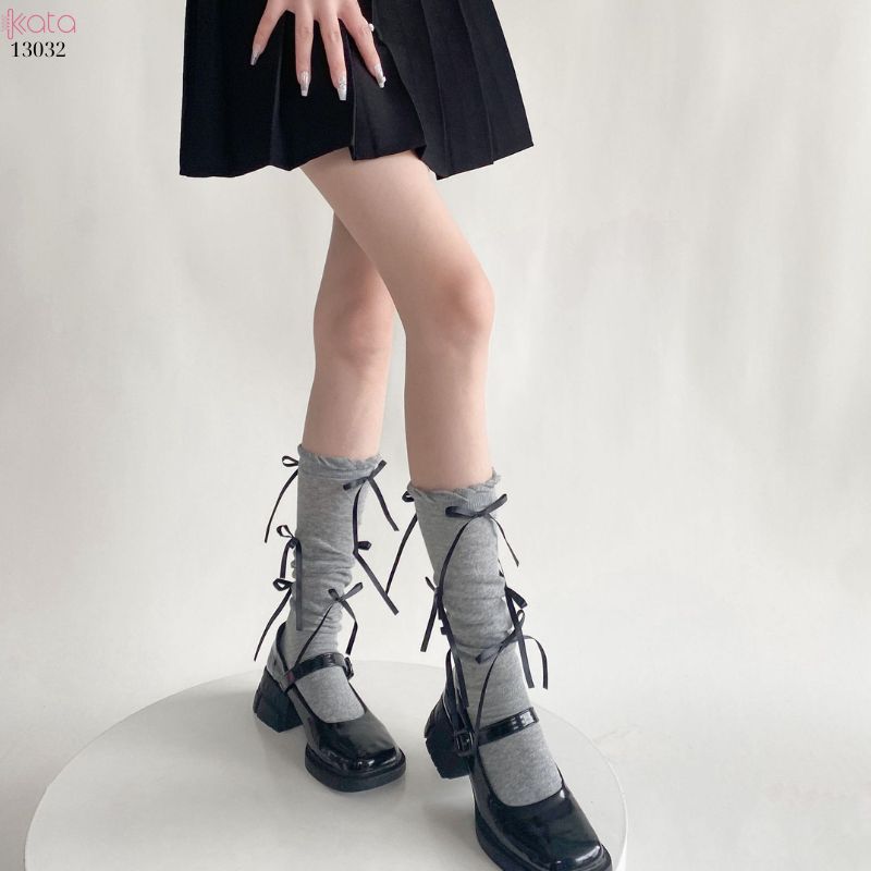 Tất nơ bắp chân mùa xuân thu phong cách preppy JK 13032