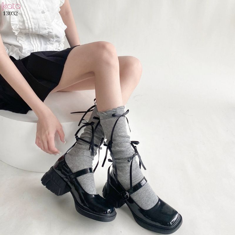 Tất nơ bắp chân mùa xuân thu phong cách preppy JK 13032