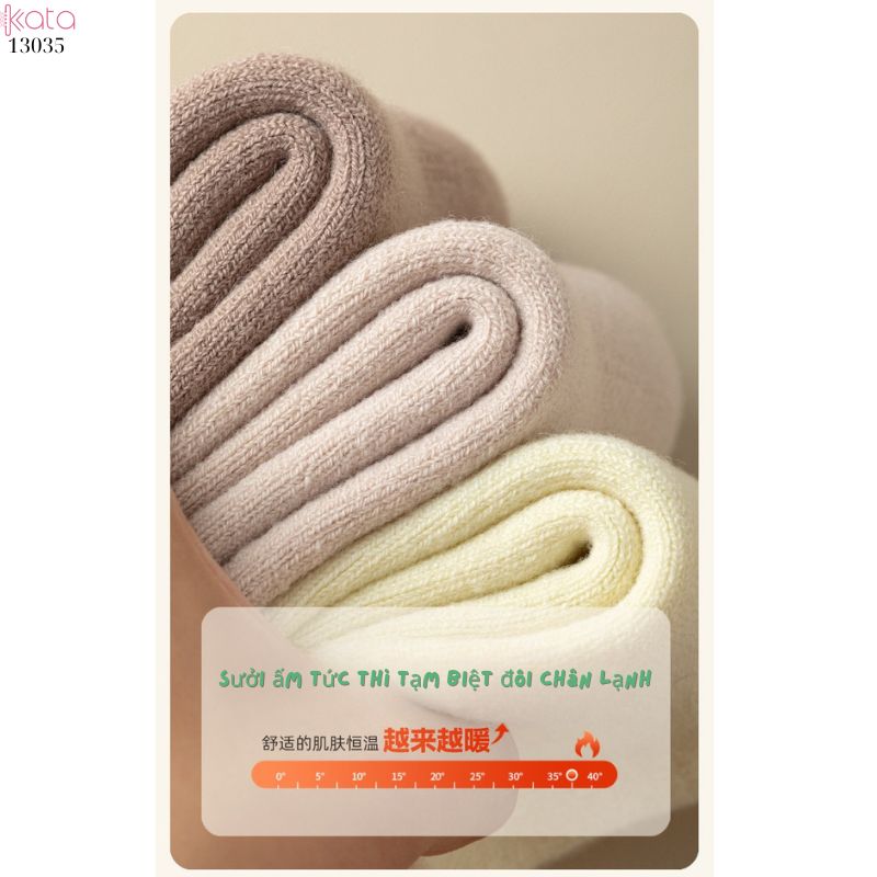 Vớ len lông cừu ấm áp dành cho phụ nữ mùa thu và mùa đông, vớ lông cừu dày để ngủ và vớ sàn ấm áp 13035