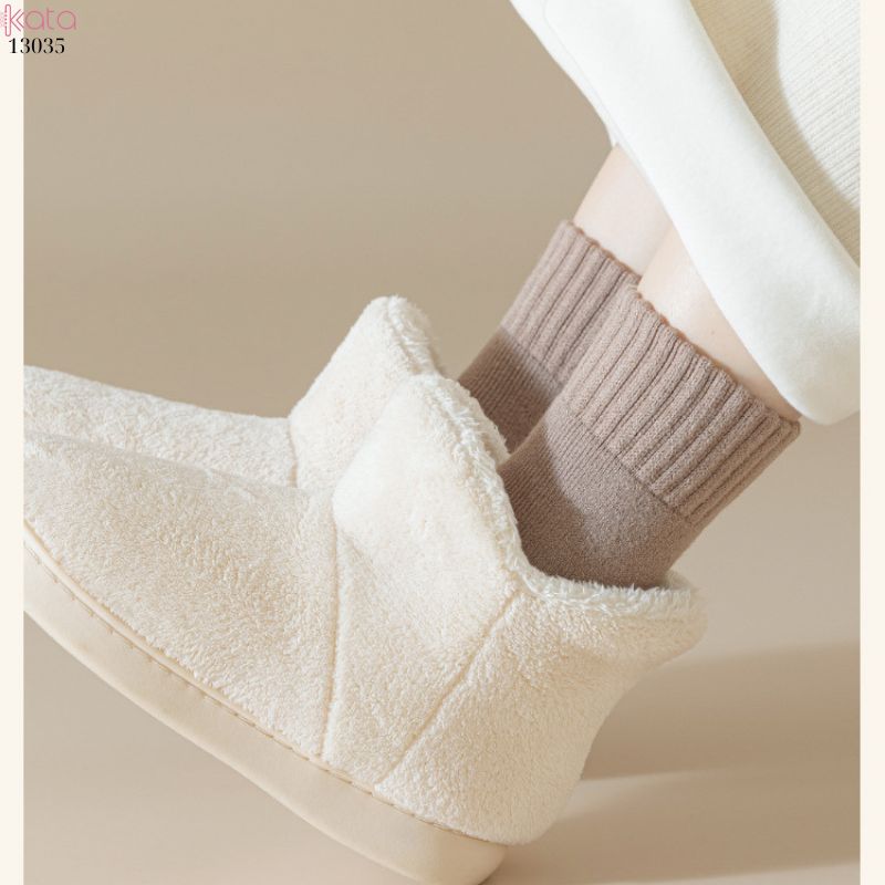 Vớ len lông cừu ấm áp dành cho phụ nữ mùa thu và mùa đông, vớ lông cừu dày để ngủ và vớ sàn ấm áp 13035