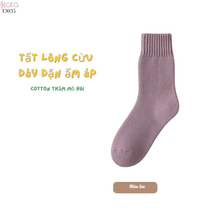 Vớ len lông cừu ấm áp dành cho phụ nữ mùa thu và mùa đông, vớ lông cừu dày để ngủ và vớ sàn ấm áp 13035