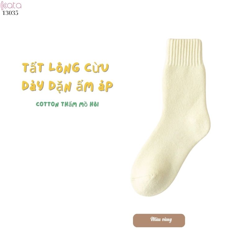 Vớ len lông cừu ấm áp dành cho phụ nữ mùa thu và mùa đông, vớ lông cừu dày để ngủ và vớ sàn ấm áp 13035