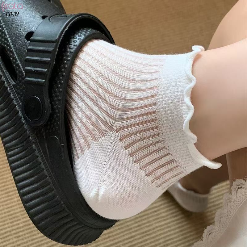 Tất ngắn mùa hè,vớ viền ren mỏng thoáng mát 13039