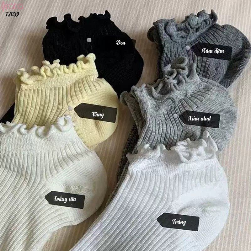 Tất ngắn mùa hè,vớ viền ren mỏng thoáng mát 13039