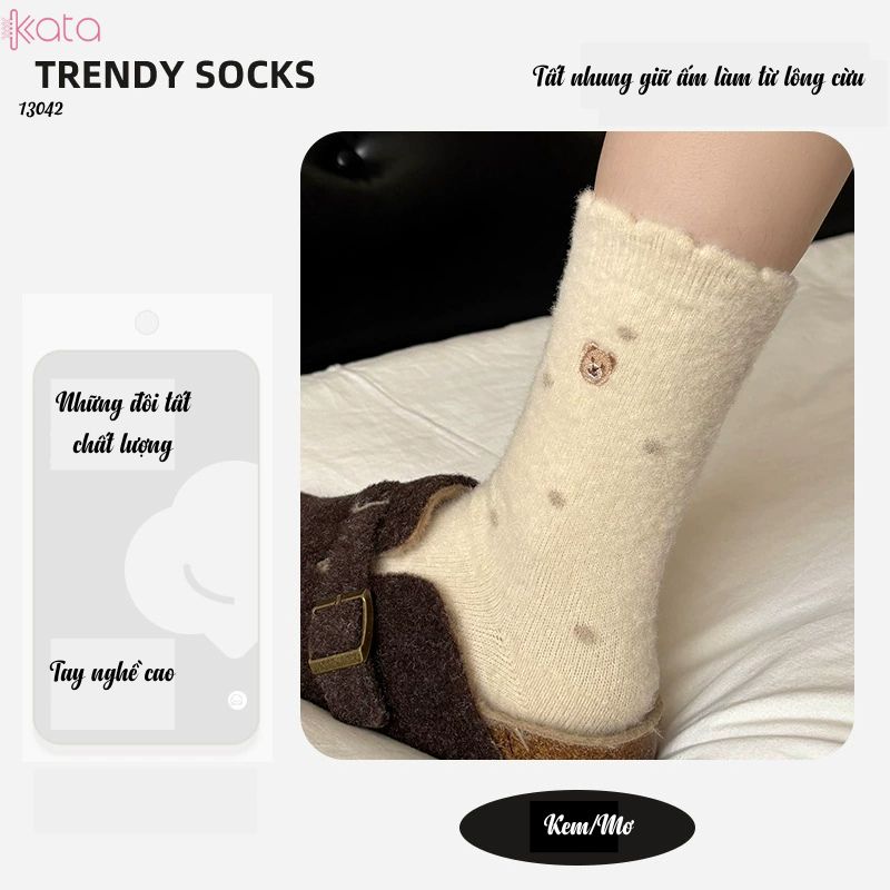 Tất nhung dày mùa thu và mùa đông ấm áp,vớ ngủ ấm áp giữa bắp chân 13042