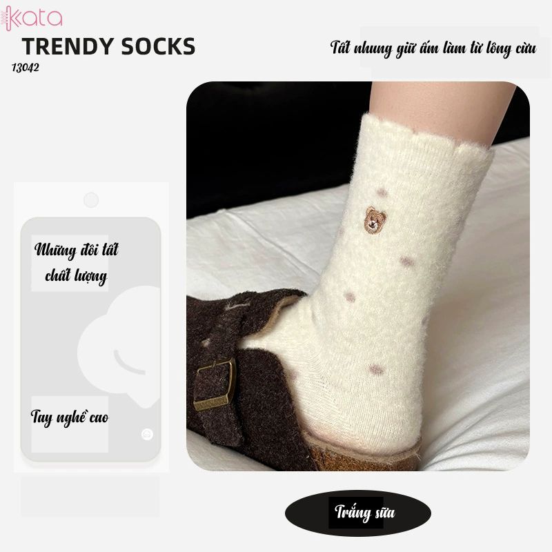 Tất nhung dày mùa thu và mùa đông ấm áp,vớ ngủ ấm áp giữa bắp chân 13042