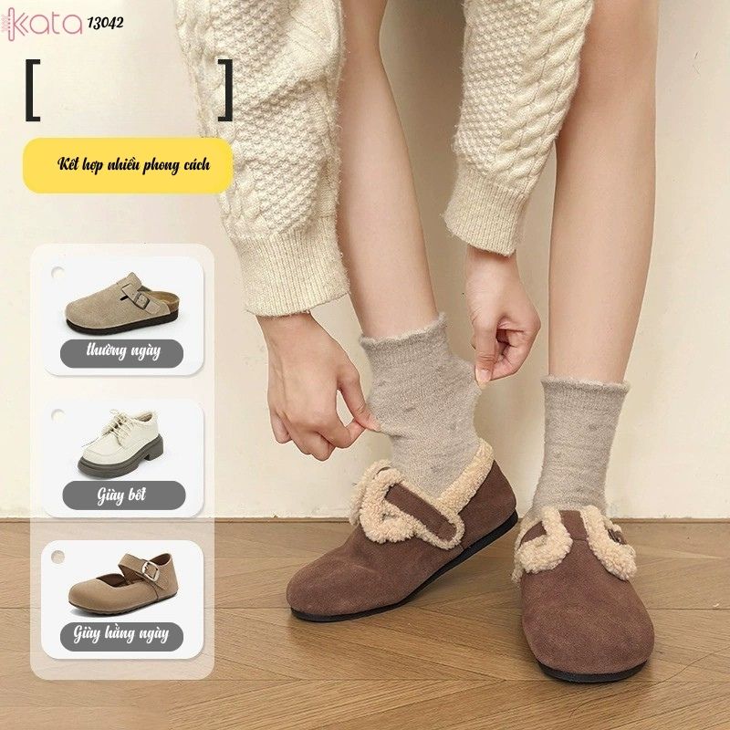 Tất nhung dày mùa thu và mùa đông ấm áp,vớ ngủ ấm áp giữa bắp chân 13042