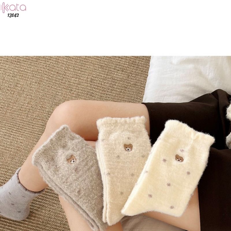 Tất nhung dày mùa thu và mùa đông ấm áp,vớ ngủ ấm áp giữa bắp chân 13042