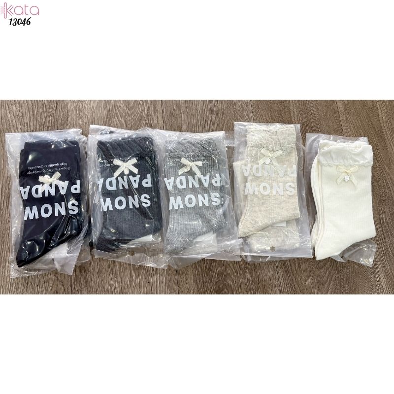 Tất bông cotton lolita,vớ giữa bắp chân gắn nơ 13046